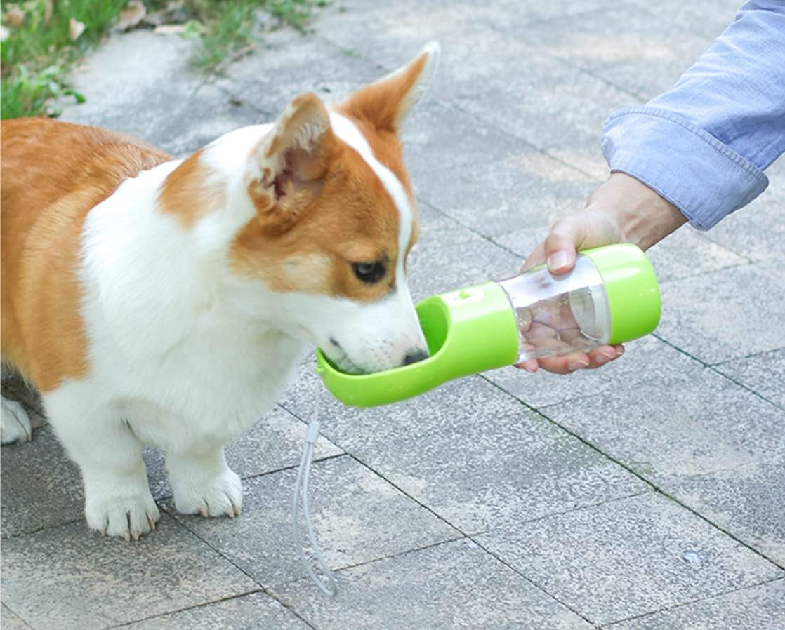 Dog Water Bottle Portable Pet Water Bottle Leak Proof Dog Water Dispenser and Food, Lightweight Dog Travel Water Bottle Bowl for Walking and Trave